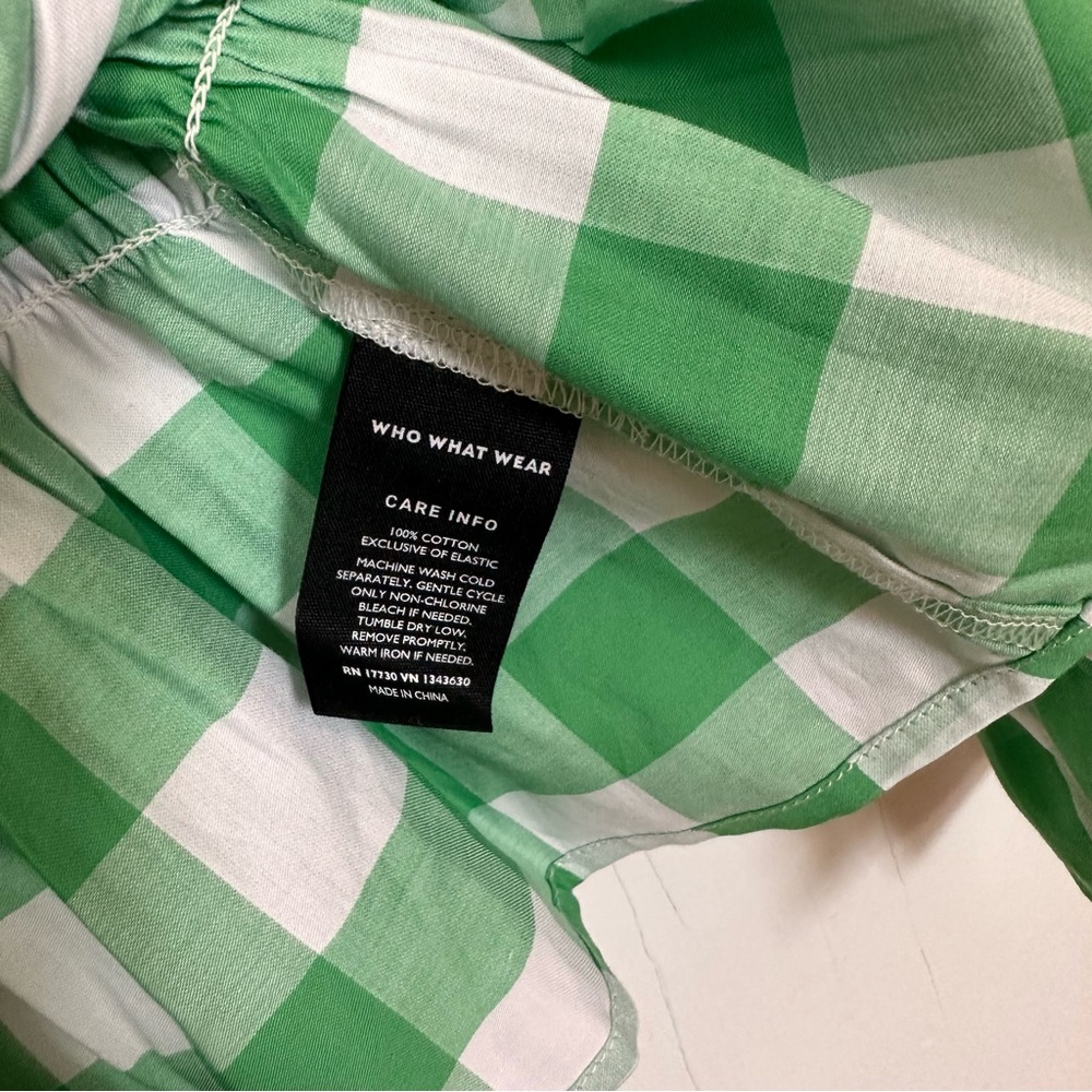 NWOT Who What Wear Gingham Blouse - Picture 8 of 8